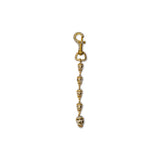 Gold Skull Keychain - White Stones