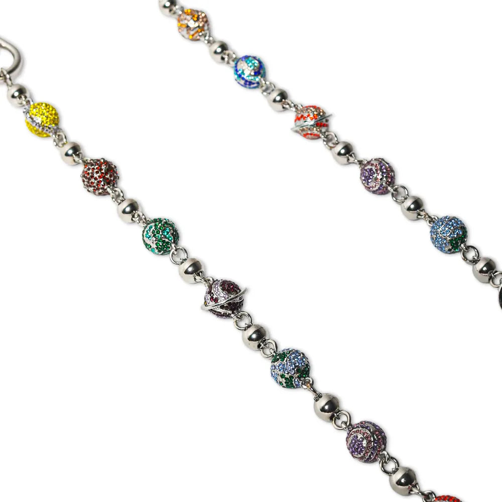 Silver Planet Wallet Chain - Multicolor