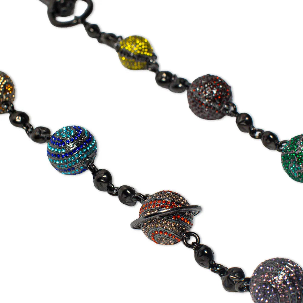 Black Large Planet Wallet Chain - Multicolor