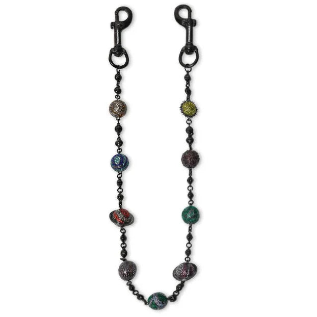 Black Large Planet Wallet Chain - Multicolor
