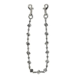 Silver Dice Wallet Chain - White stones