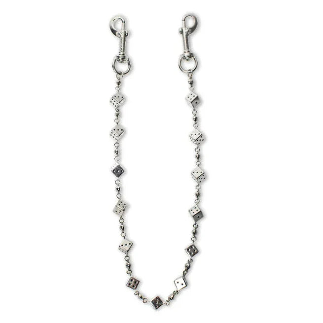 Silver Dice Wallet Chain - No Stones