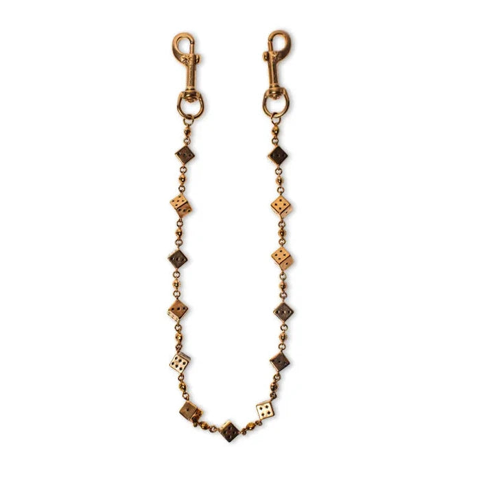 Gold Dice Wallet Chain - No Stones
