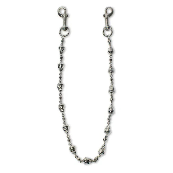 Silver Skull Wallet Chain - No Stones