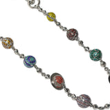 Large Silver Planet Wallet Chain - Multicolor