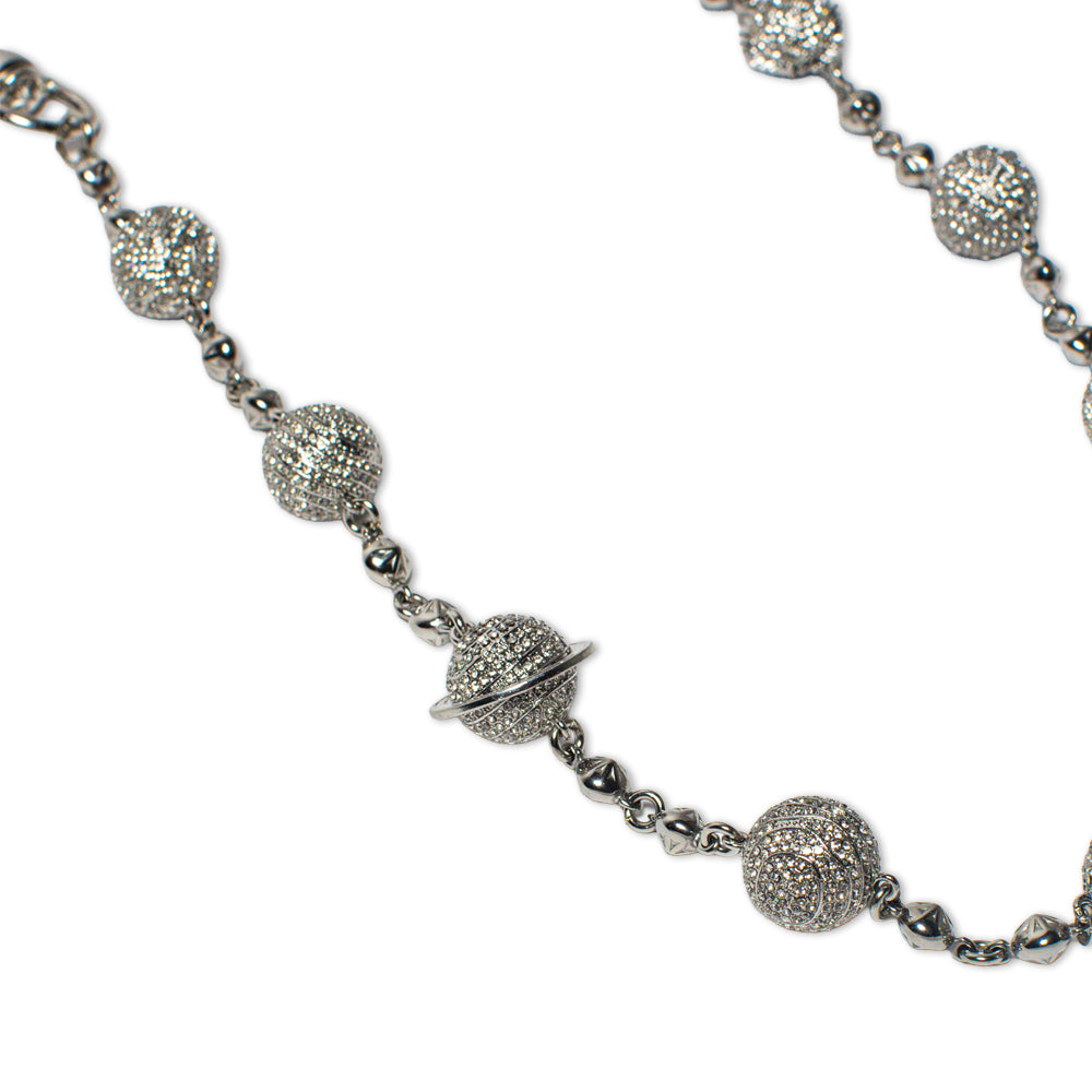 Large Planet Wallet Chain - White