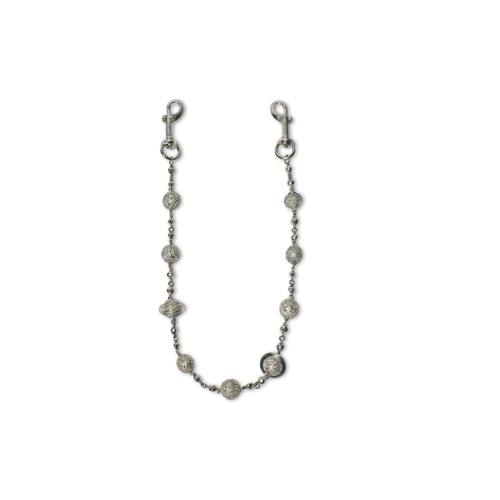 Large Planet Wallet Chain - White